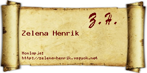 Zelena Henrik névjegykártya